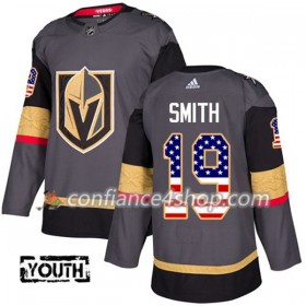 Adidas Maillot de Hockey Vegas Golden Knights Reilly Smith 19 2017-2018 Grau USA Flag Fashion Authentic - Enfant